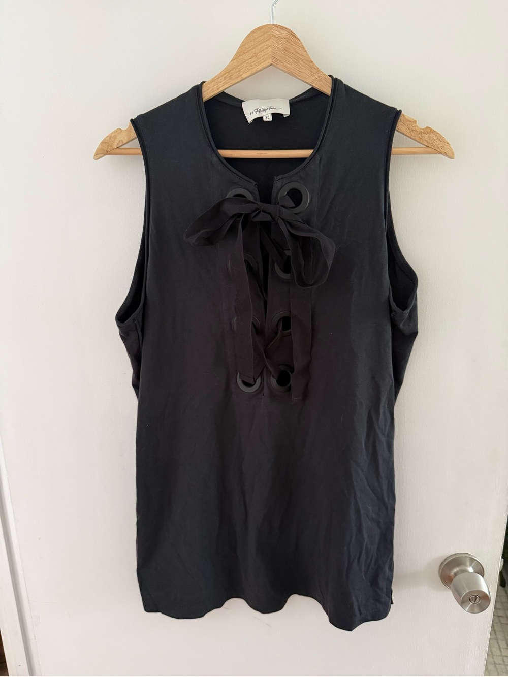 Phillip Lim Sleeveless Black Grommet-Tie